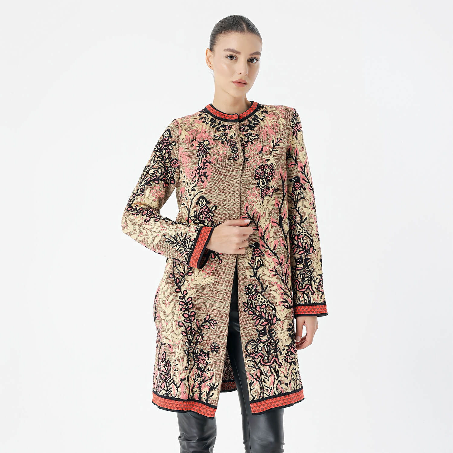 Missoni - Beige&Red Floral Print Long Cardigan